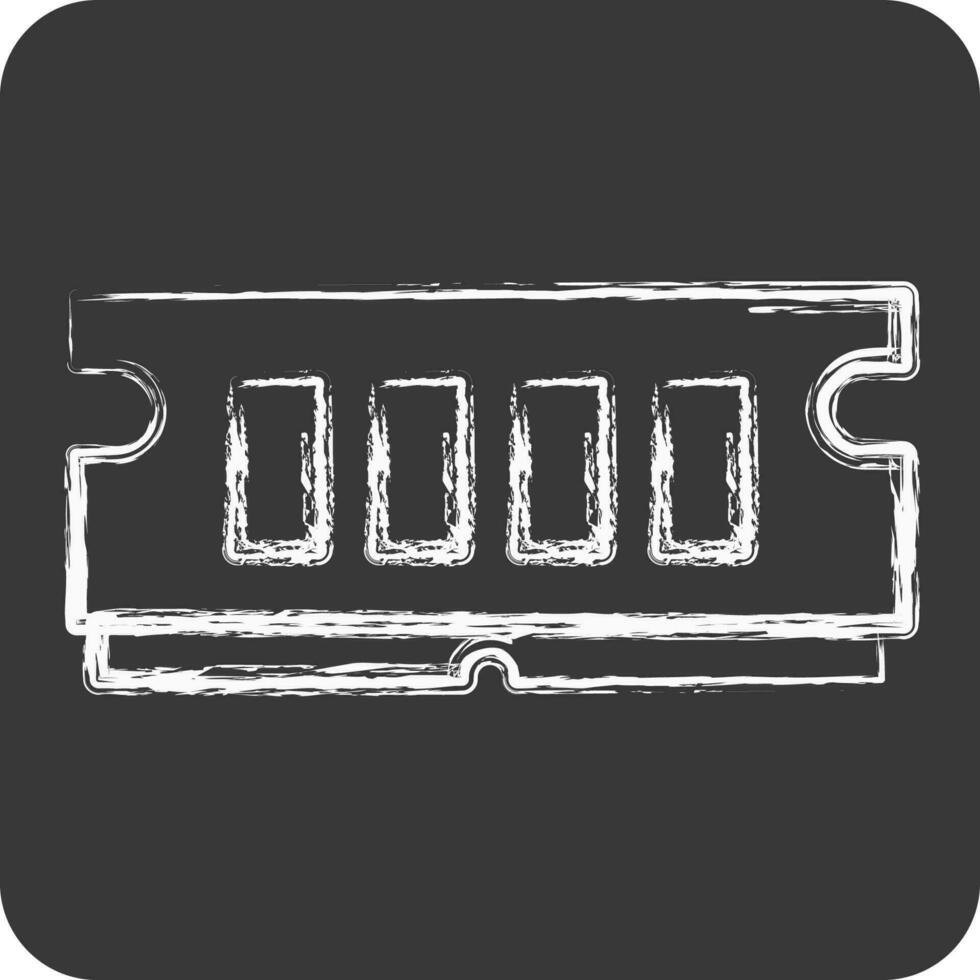 Icon RAM. suitable for Computer Components symbol. chalk Style. simple design editable. design template vector