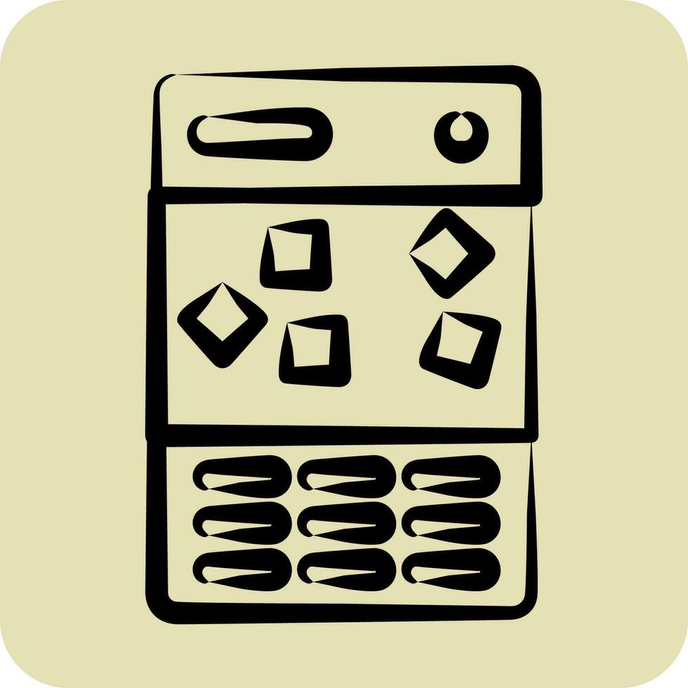 Icon Ice Maker. suitable for Kitchen Appliances symbol. hand drawn style. simple design editable vector