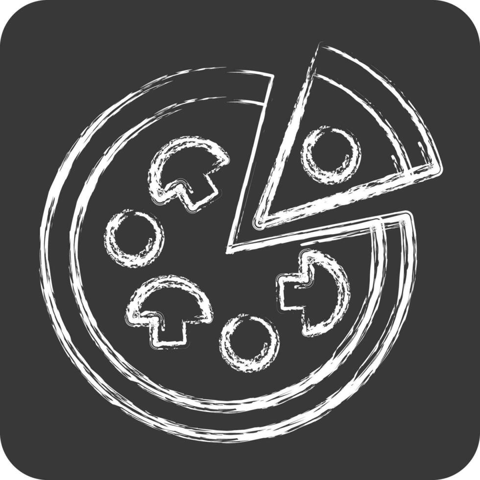 Icon Pizza. suitable for education symbol. chalk Style. simple design editable. design template vector