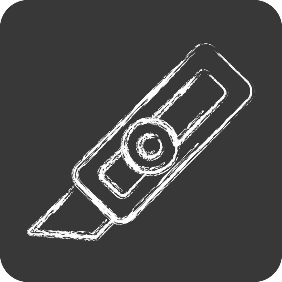 Icon Cutter Knife. suitable for Paint Art Tools symbol. chalk Style. simple design editable. design template vector. simple illustration vector