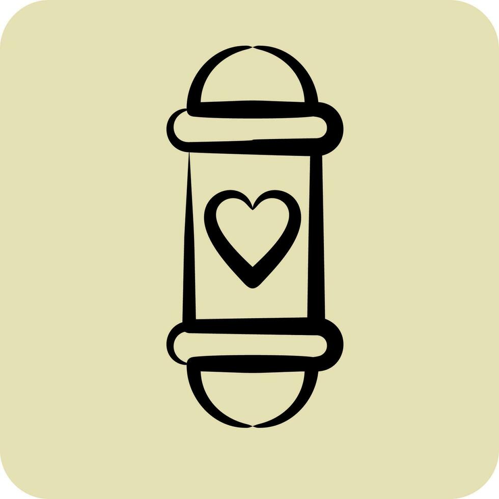 Icon Barber Pole. suitable for Barbershop symbol. hand drawn style. simple design editable. design template vector. simple illustration vector