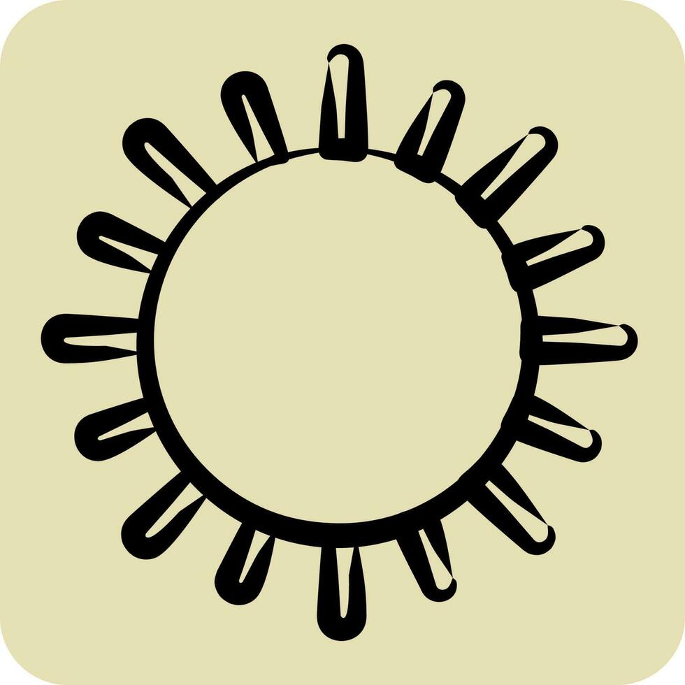 Icon Sun. suitable for Summer symbol. hand drawn style. simple design editable. design template vector. simple illustration vector