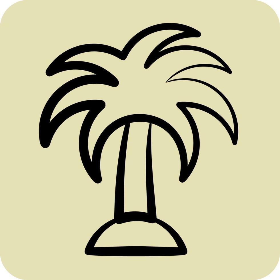 icono palmera. adecuado para verano símbolo. mano dibujado estilo. sencillo diseño editable. diseño modelo vector. sencillo ilustración vector