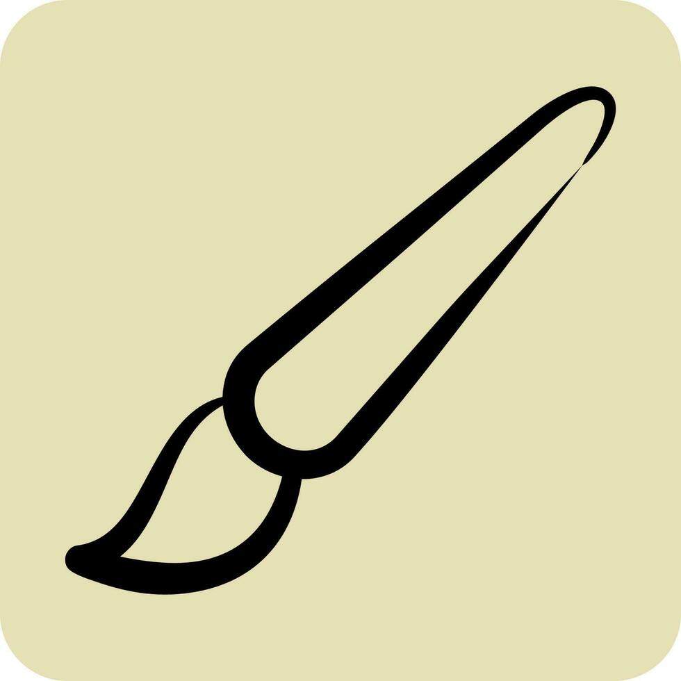 Icon Paint Brush. related to Graphic Design Tools symbol. hand drawn style vector