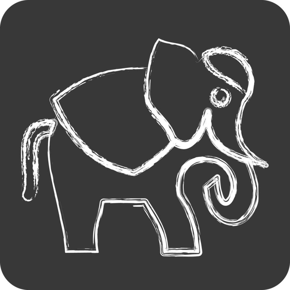 Icon Elephant. related to Thailand symbol. chalk Style. simple design editable.World Travel vector