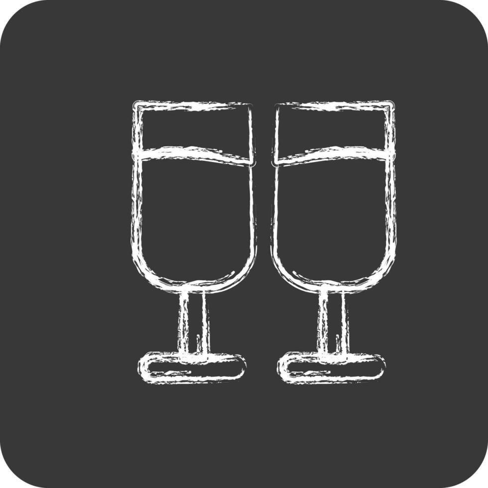 Icon Chin-chin. related to Valentine's Day symbol. chalk Style. simple design editable vector