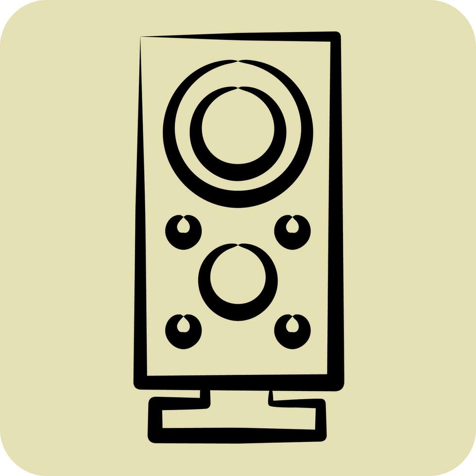 Icon Subwoofer. suitable for Computer Components symbol. hand drawn style. simple design editable. design template vector