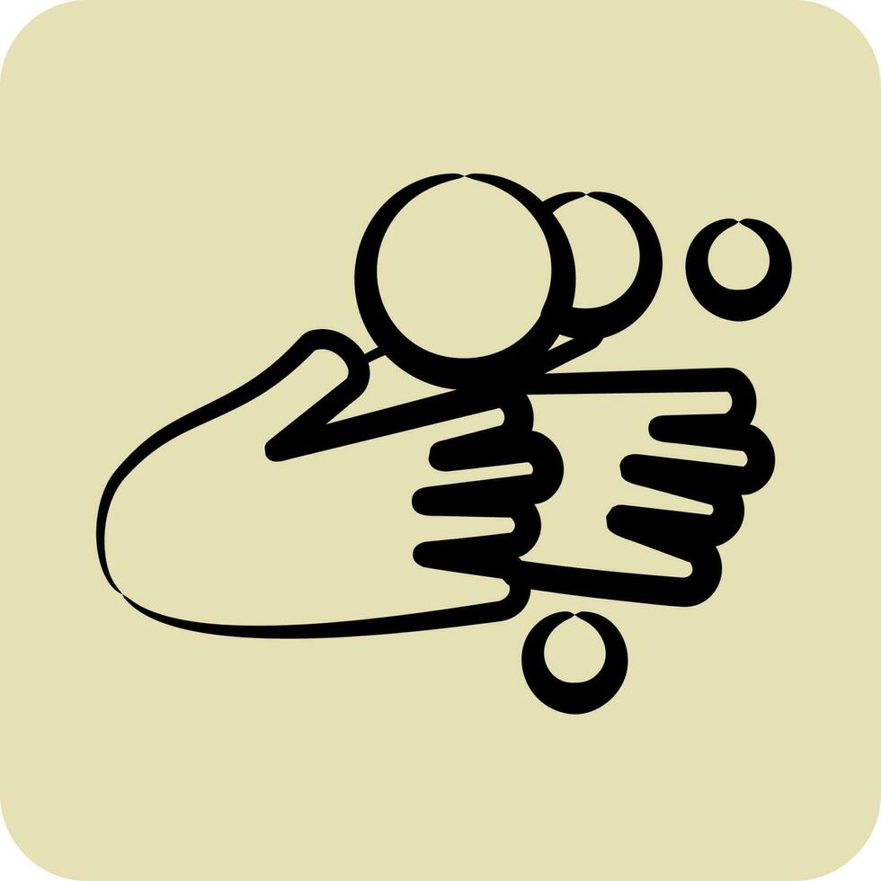 Icon Hand Washing. suitable for flu symbol. hand drawn style. simple design editable. design template vector