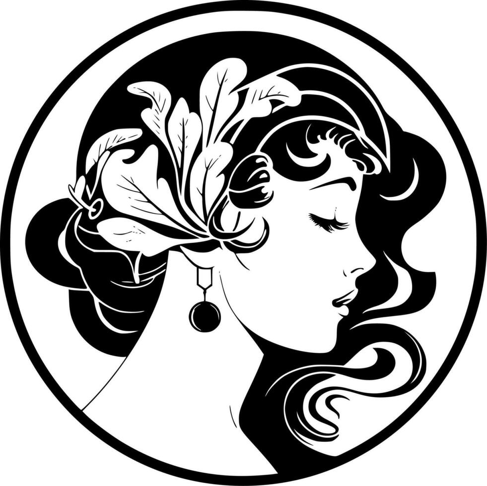 Arte Nouveau - minimalista y plano logo - vector ilustración