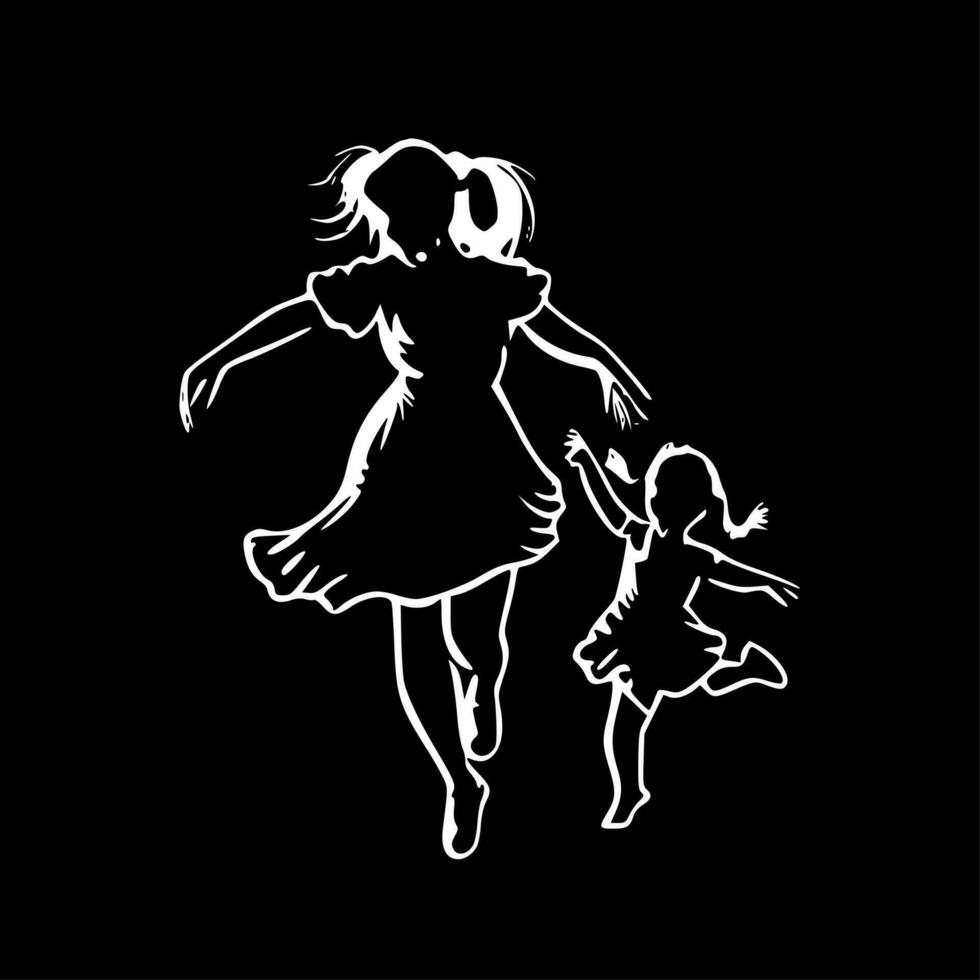 Dance, Black and White Vector illustration