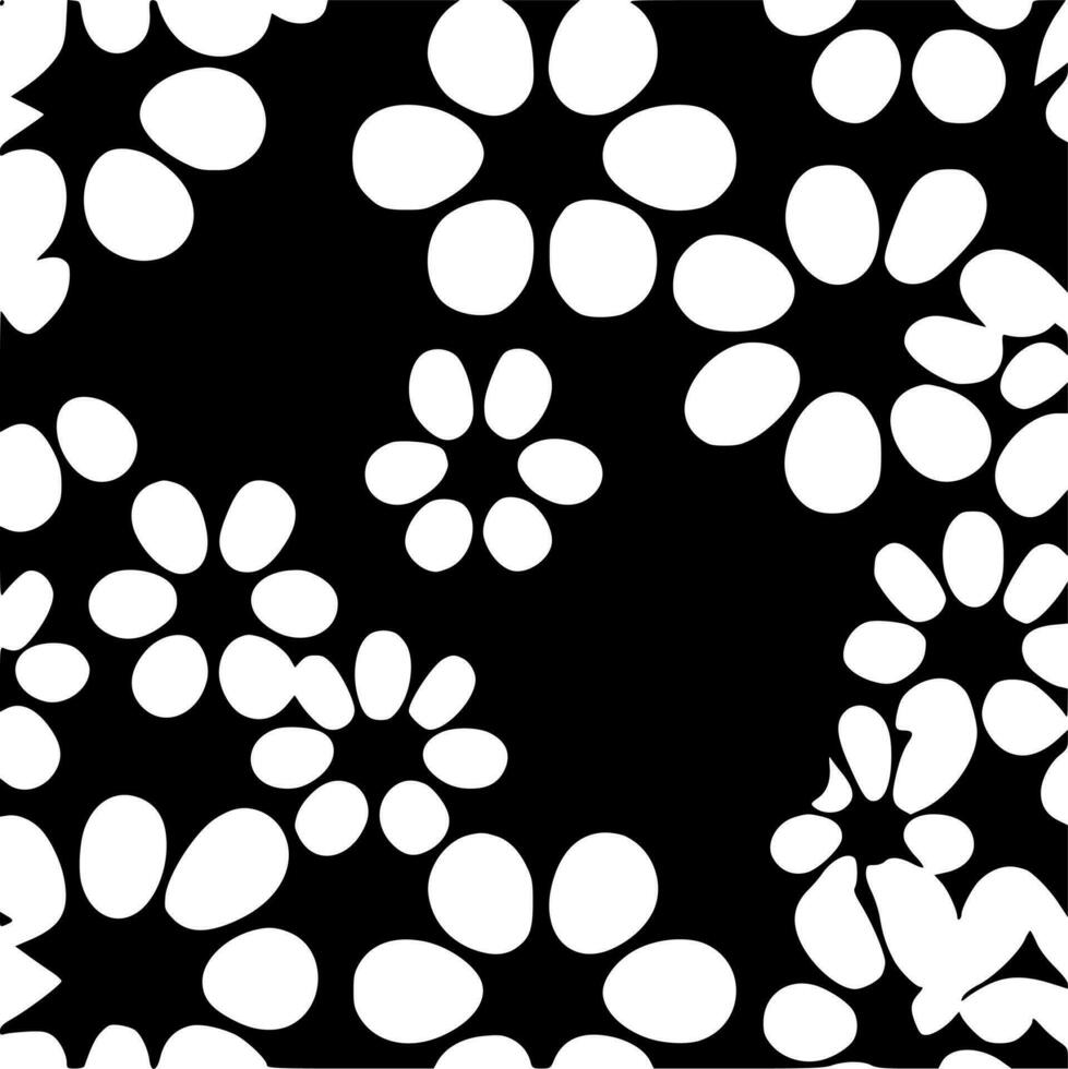 Flower Pattern - Black and White Isolated Icon - Vector illustration