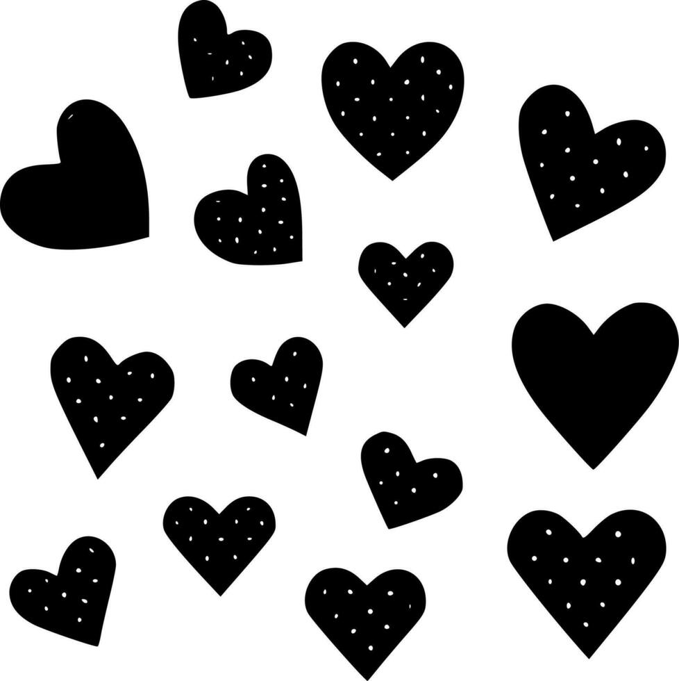 Hearts, Minimalist and Simple Silhouette - Vector illustration