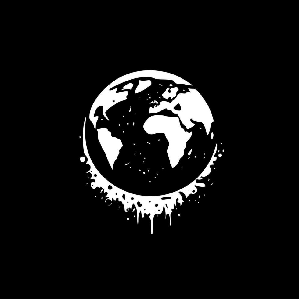 Earth, Black and White Vector illustration