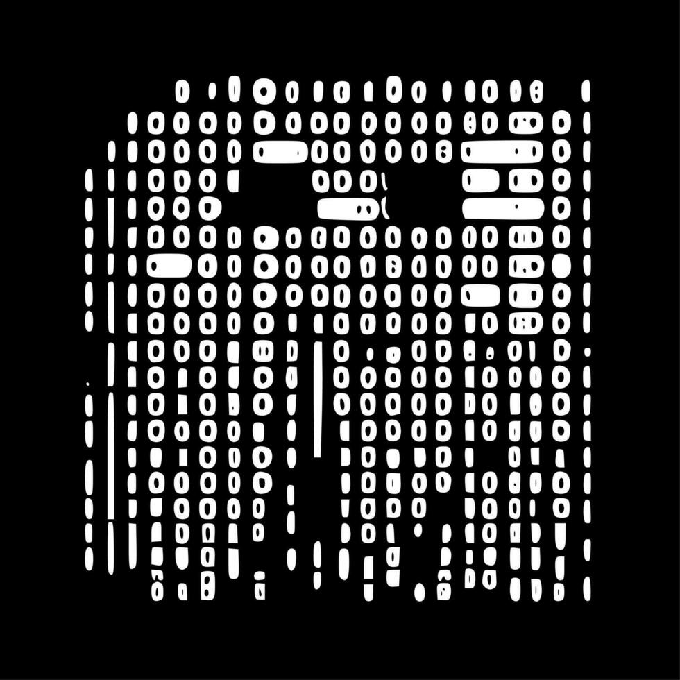 Binary Code, Minimalist and Simple Silhouette - Vector illustration ...