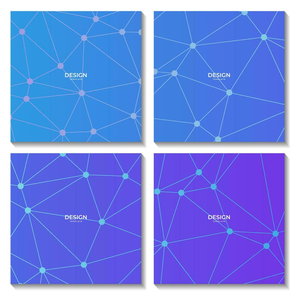 set of squares abstract colorful geometric background with triangle shape pattern and molecular vector