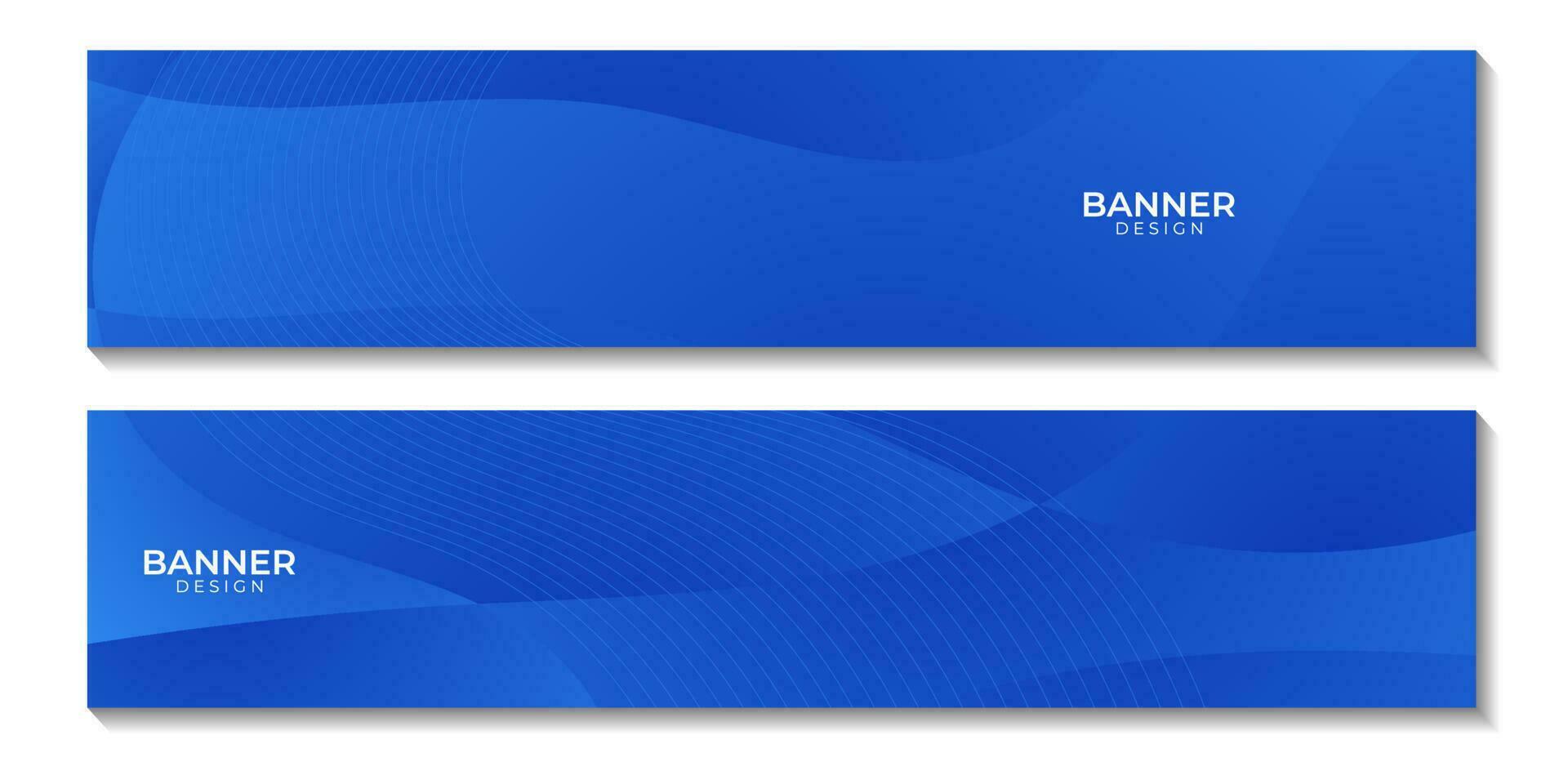 set of banners abstract blue wave colorful gradient background vector