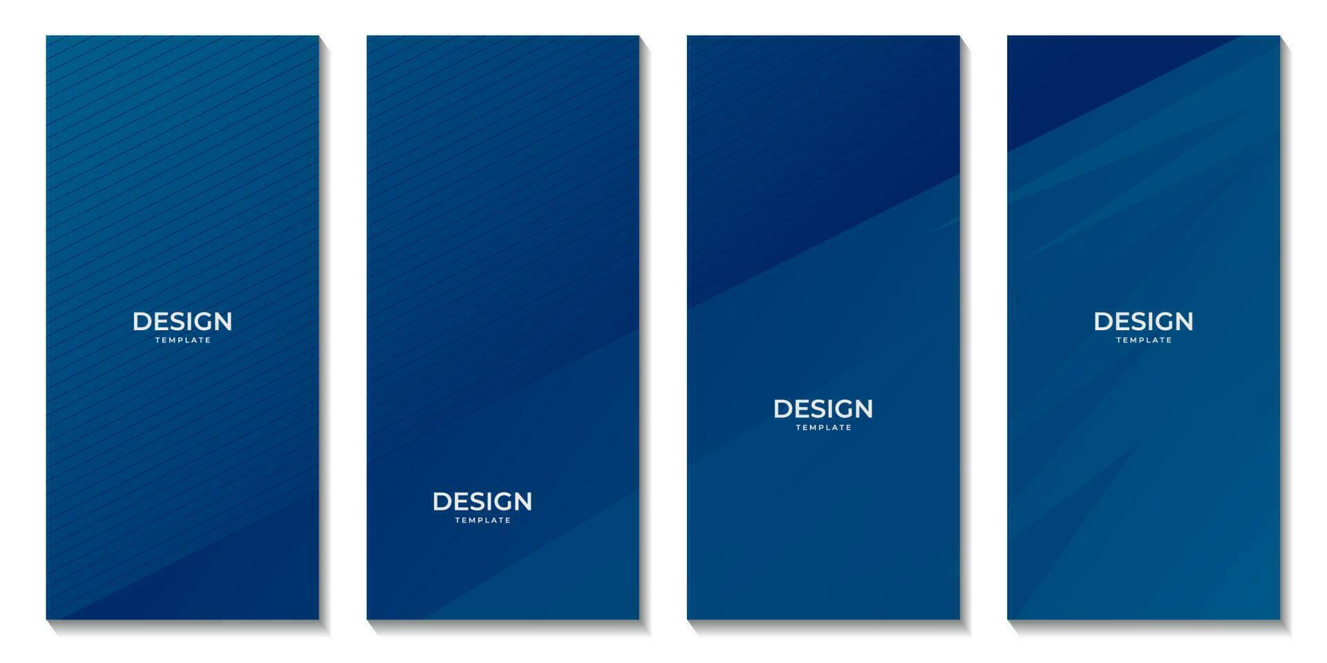 brochures set abstract dark blue  geometric background with lines vector
