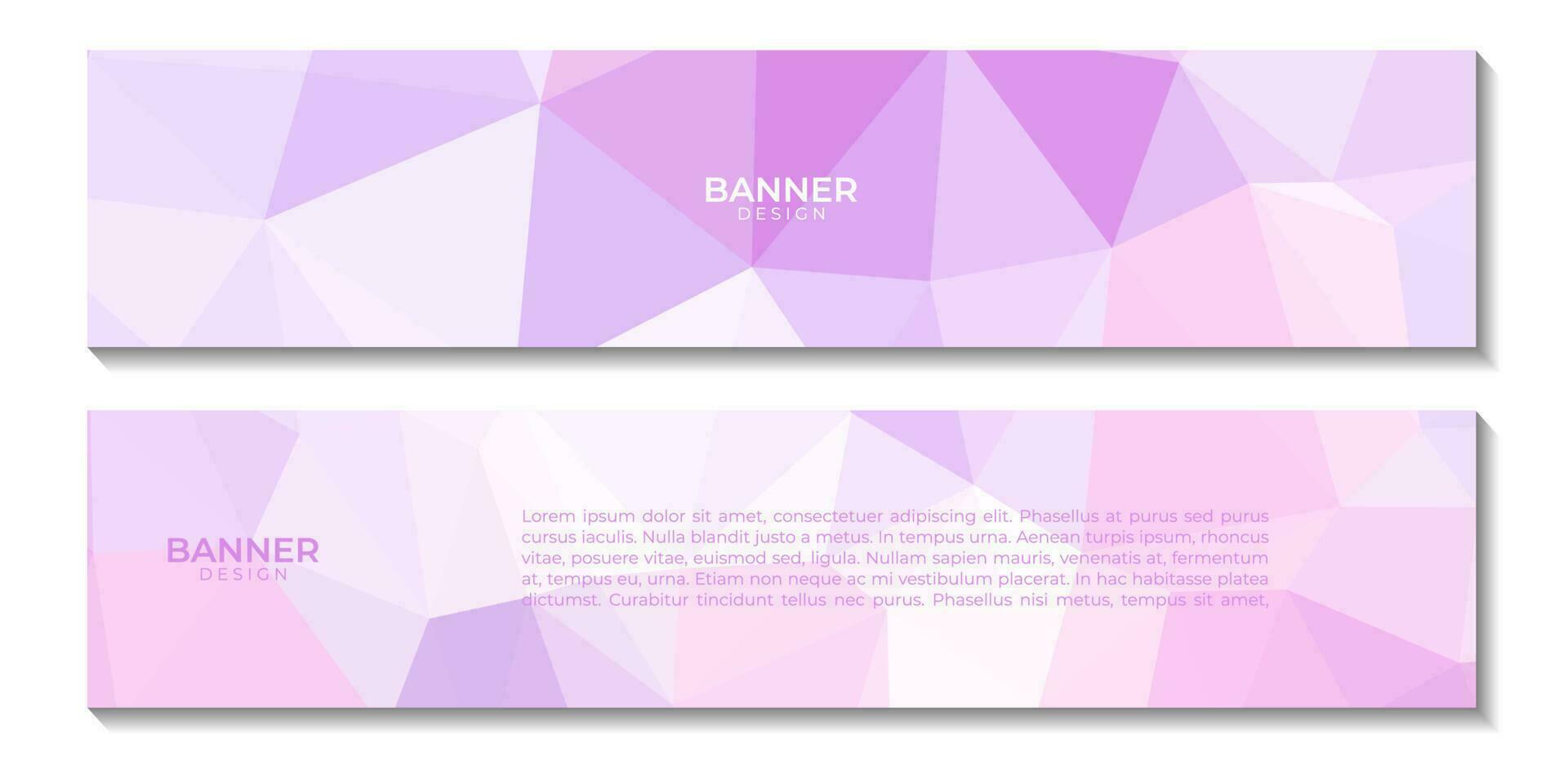 set of banners abstract pink purple geometric triangles background for business vector