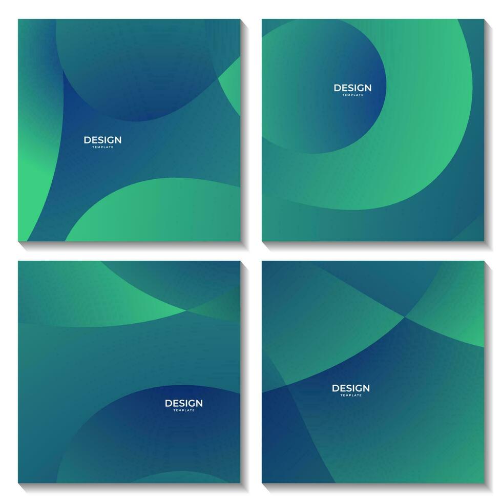 abstract vector dark green gradient organic squares background for business