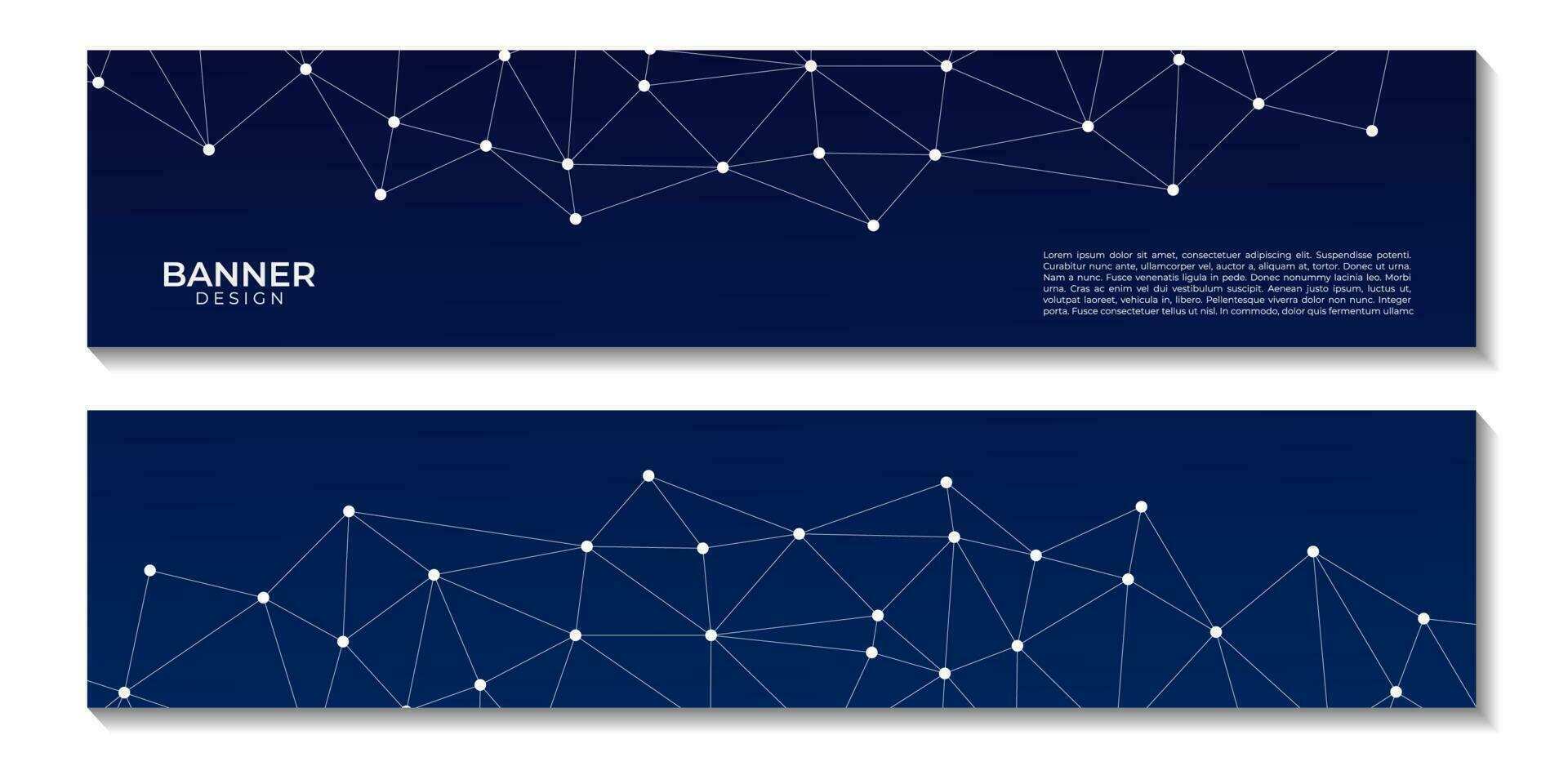 geometric banners background and connecting dots and lines. Global network connection. Digital technology with plexus background. vector