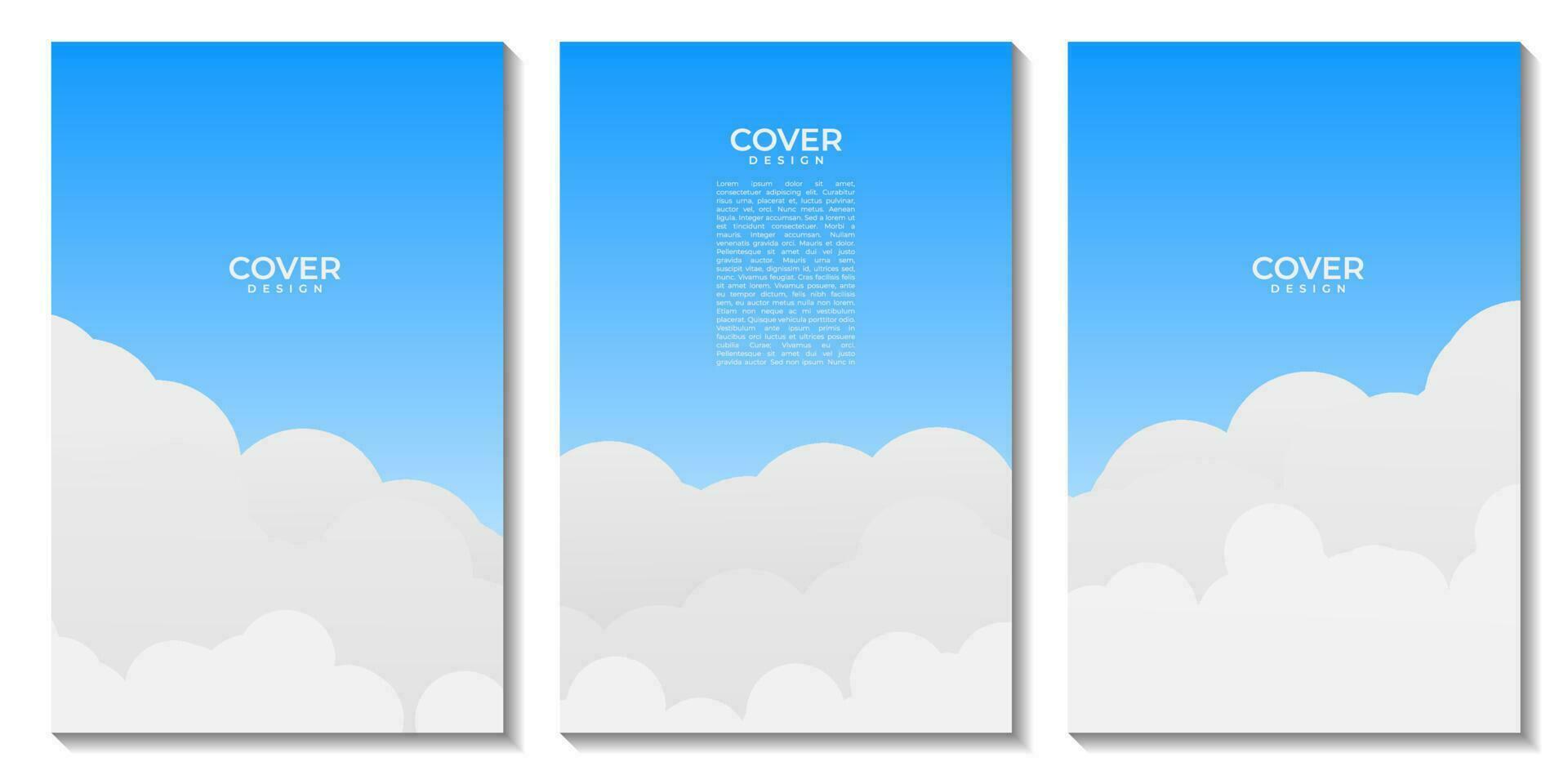 covers with abstract modern blue and white cloud background vector