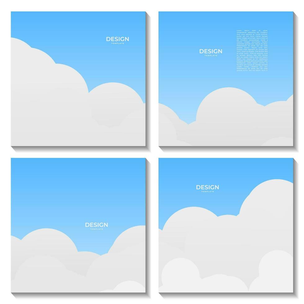 squares abstract modern blue and white cloud background vector