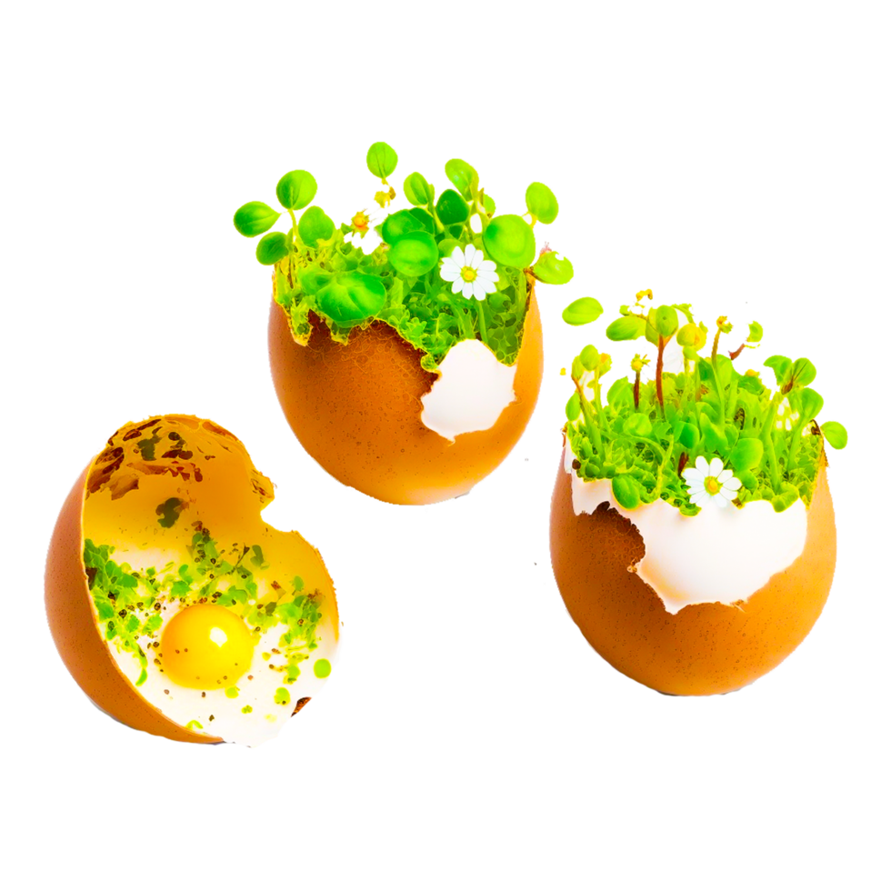 ilustração do plantar rebento crescendo dentro quebrado ovo Concha png