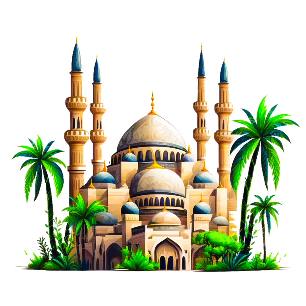 ai génératif islamique mosquée illustration png