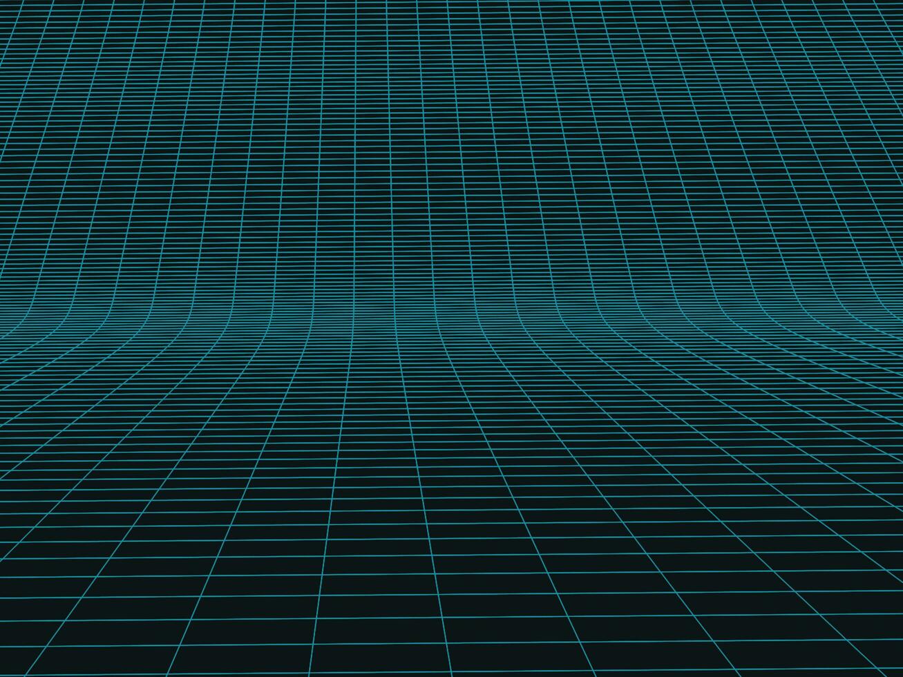 Abstract wireframe landscape background. Perspective grid. 3d illustration. Abstract wireframe landscape. Retro futuristic vector grid. Technology neon background. photo