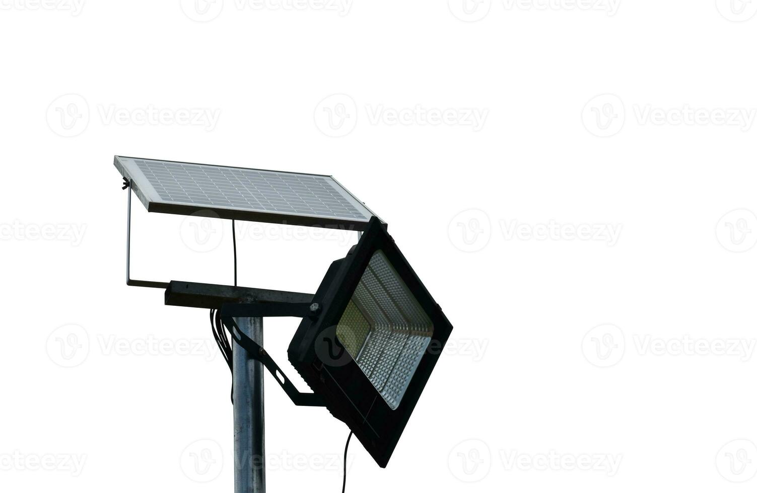 Isolated mini solar panels on white background with clipping paths photo