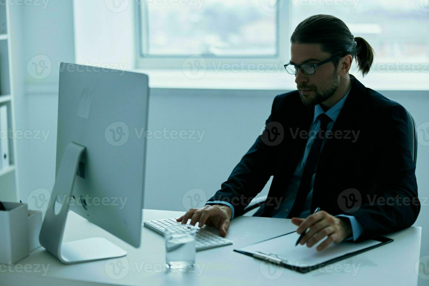 The man in a suit with glasses self-confidence work Lifestyle photo