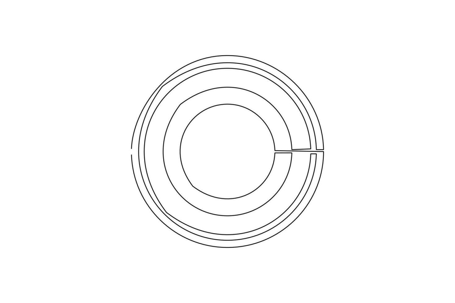 Single one line drawing plate.  Tableware concept. Continuous line draw design graphic vector illustration.