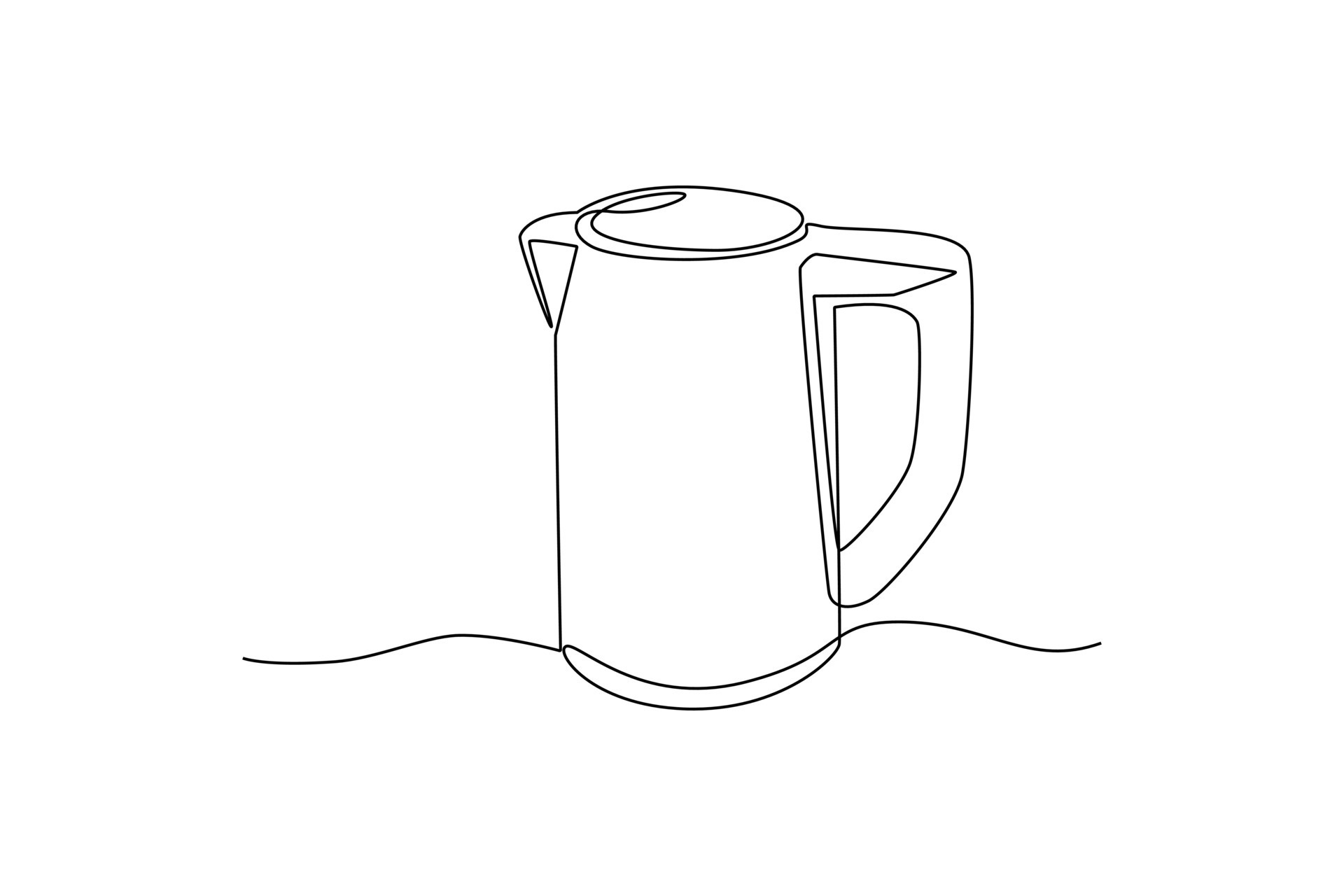 continuo uno línea dibujo agua calentador. hogar accesorios concepto