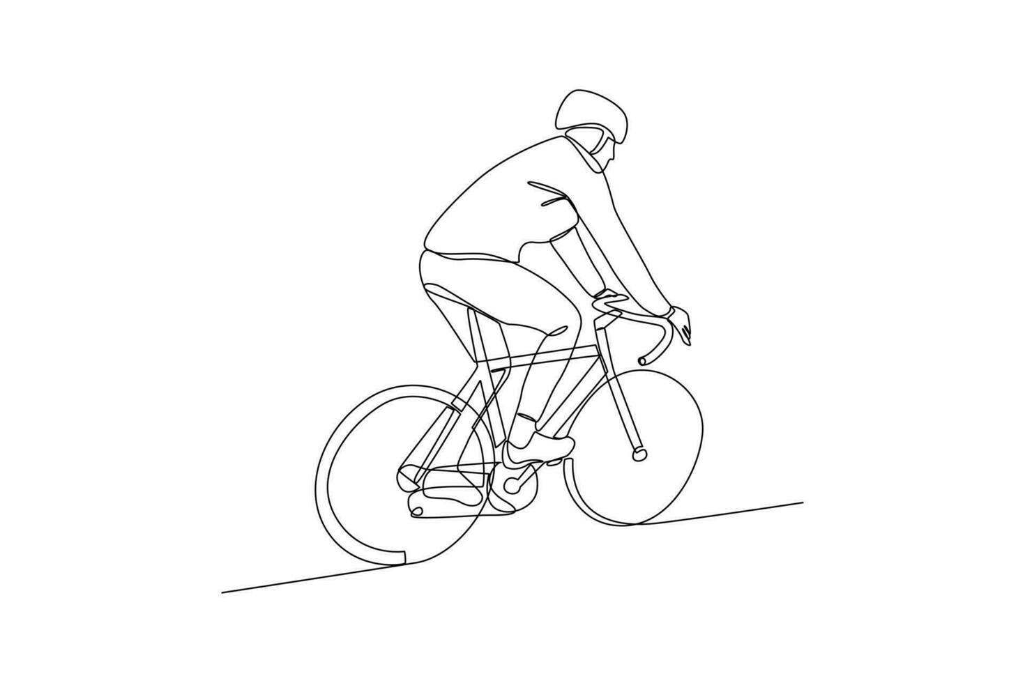 soltero uno línea dibujo mundo bicicleta día en junio 3. mundo bicicleta día concepto. continuo línea dibujar diseño gráfico vector ilustración.