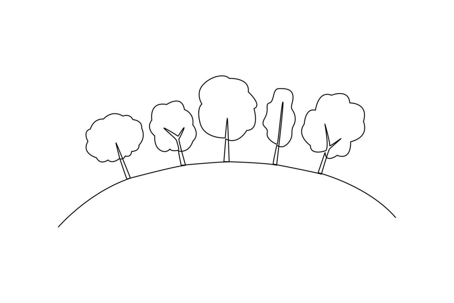 continuo uno línea dibujo tierra y árbol. mundo ambiente día concepto. soltero línea dibujar diseño vector gráfico ilustración.