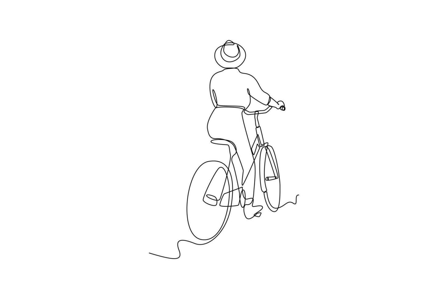 soltero uno línea dibujo mundo bicicleta día en junio 3. mundo bicicleta día concepto. continuo línea dibujar diseño gráfico vector ilustración.