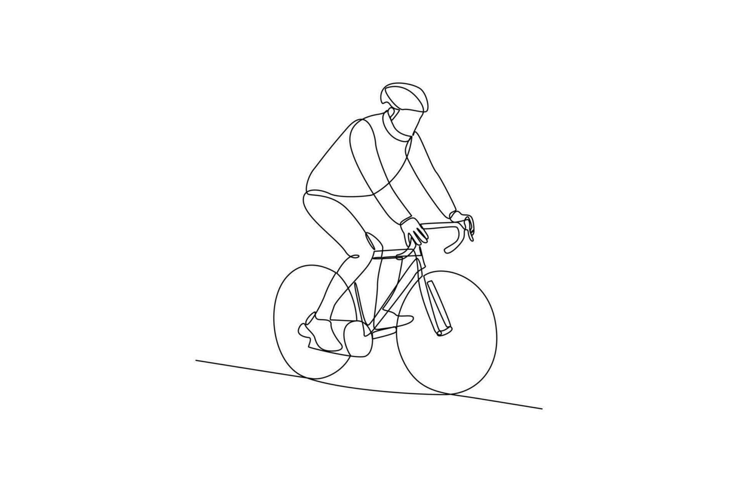 Single one line drawing World Bicycle Day on June 3. World bicycle day concept. Continuous line draw design graphic vector illustration.