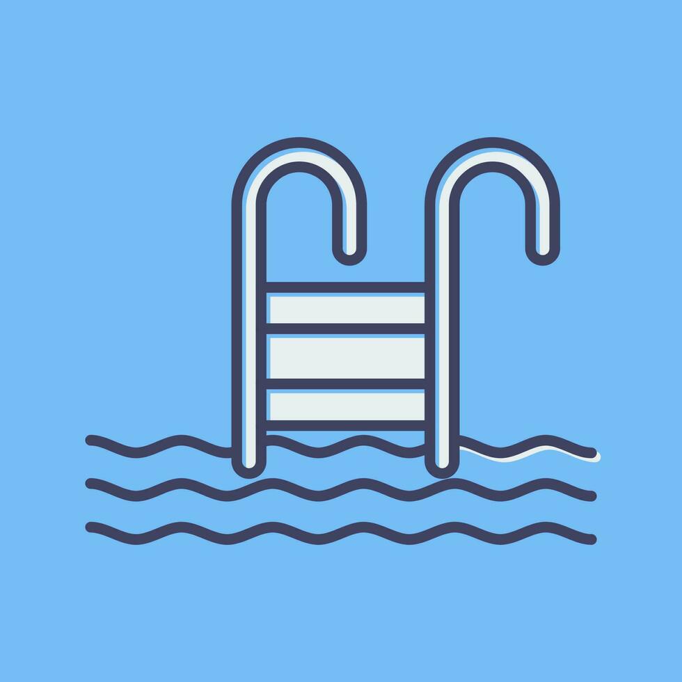 Water Stairs Vector Icon