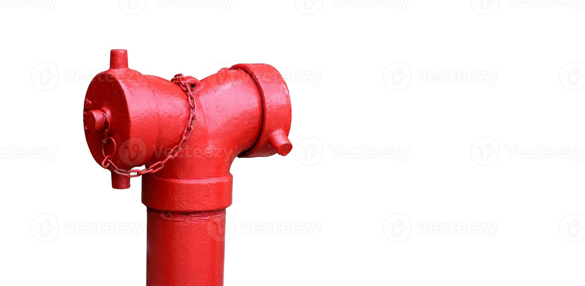 Red vintage fire extinguisher isolated on white background with clipping paths. photo