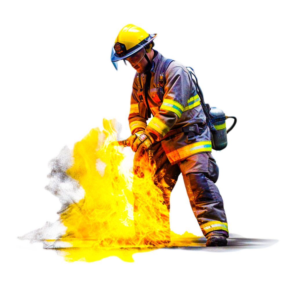 AI generative firefighter illustration png