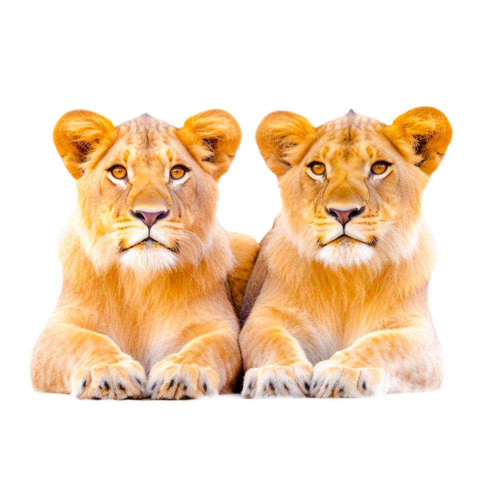 pair of lions illustration png