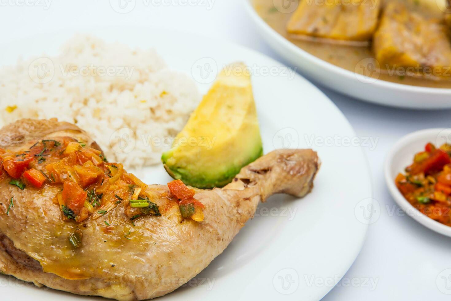 Traditional Colombian soup from the region of Valle del Cauca called sancocho photo