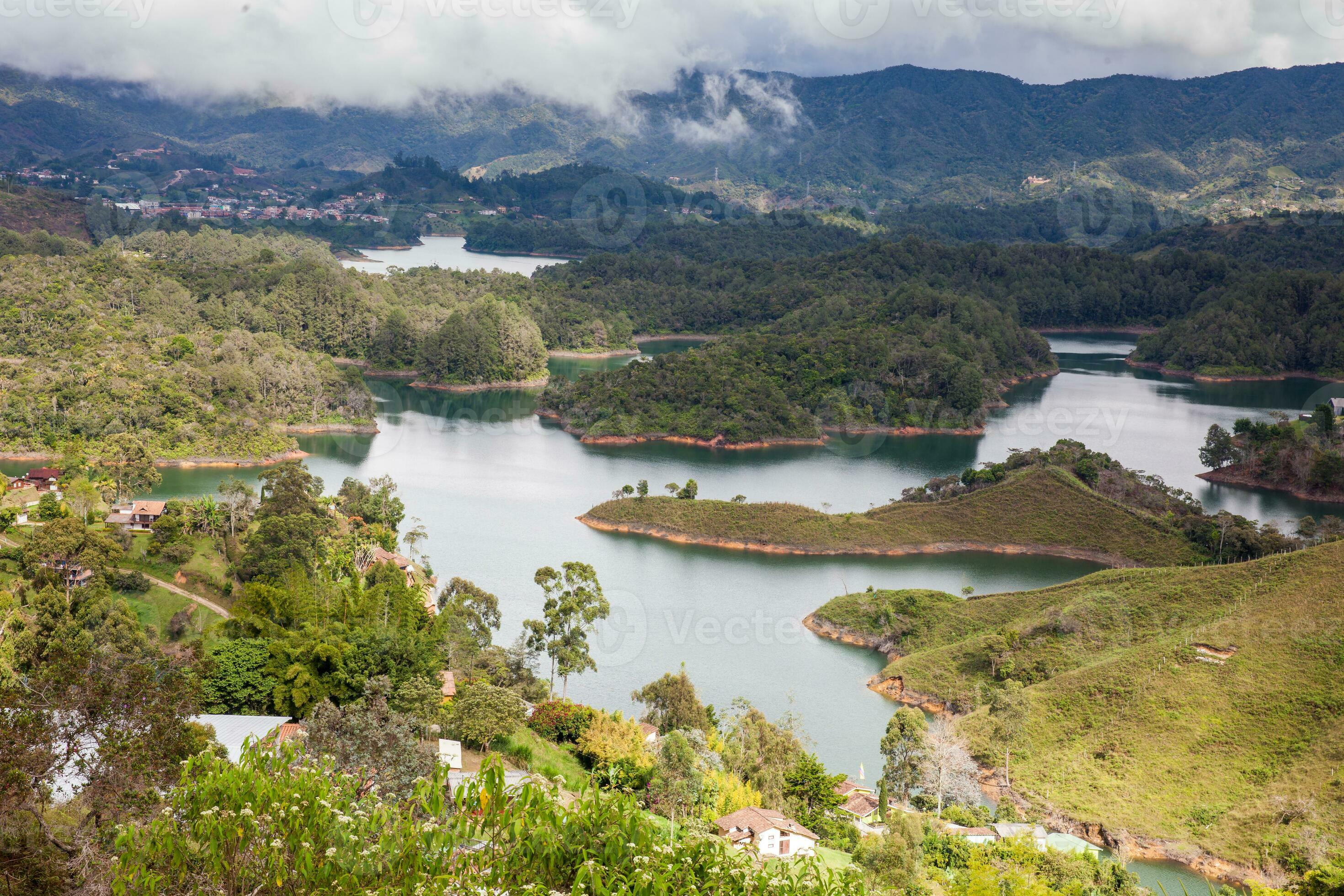 The artificial lake in Guatape in the Antioquia region of Colombia 23616494 Stock Photo at Vecteezy