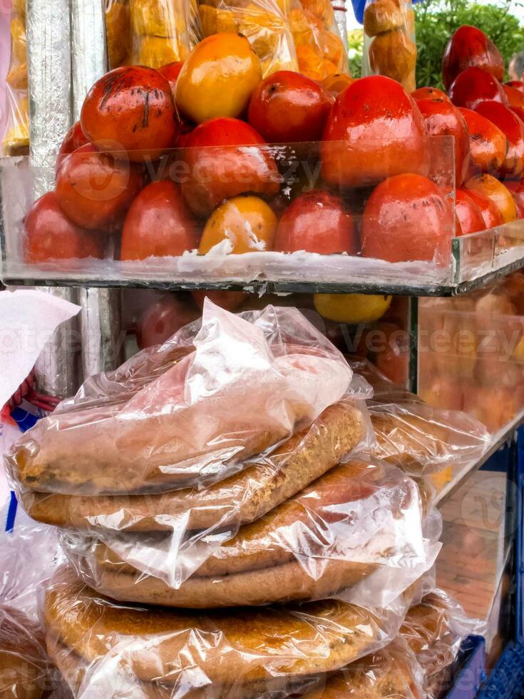 Chontaduro street sell at Cali city center photo