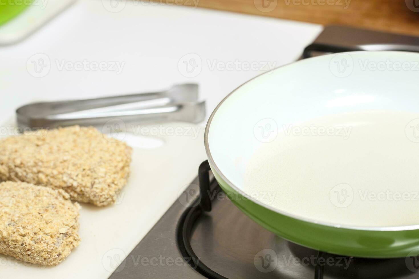 Frying a cordon bleu photo
