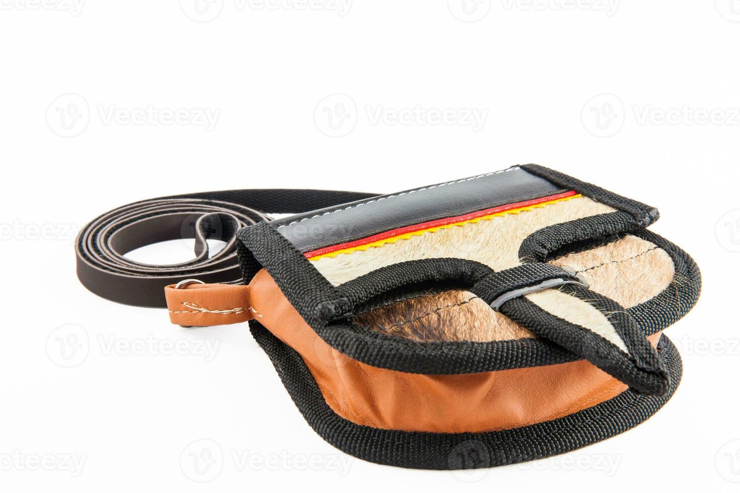 Colombian traditional leather satchel from the Antioquia Region called Carriel isolated on white background photo