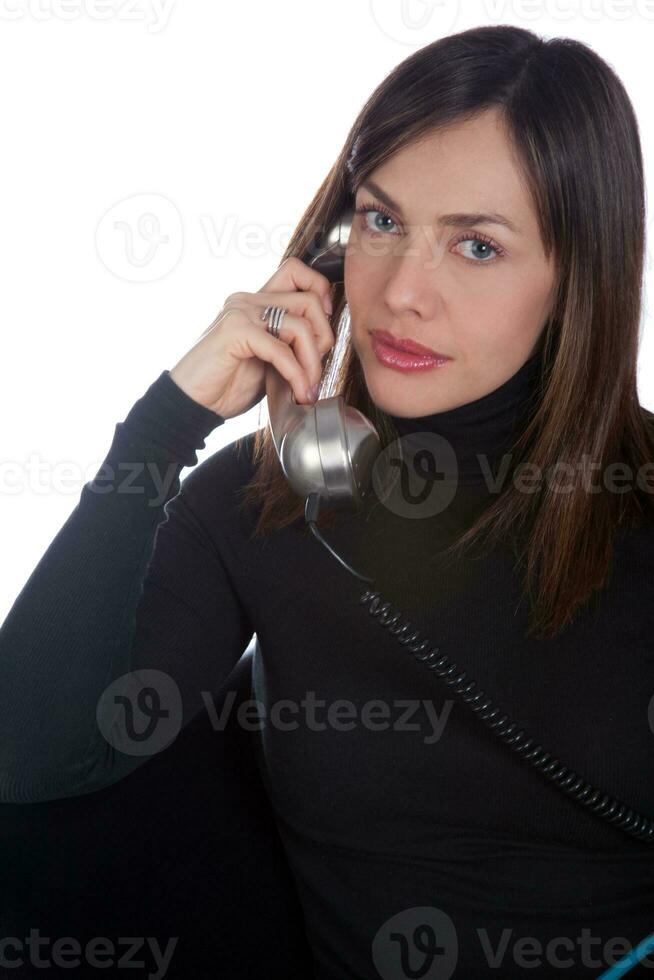 Professional woman in her thirties on white background photo