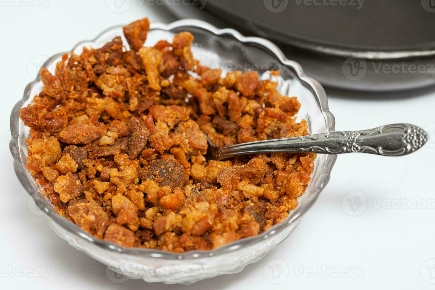 Pork cracklings preparation.  Plantain croquettes sttufed with pork cracklings. Marranitas or puerquitas photo