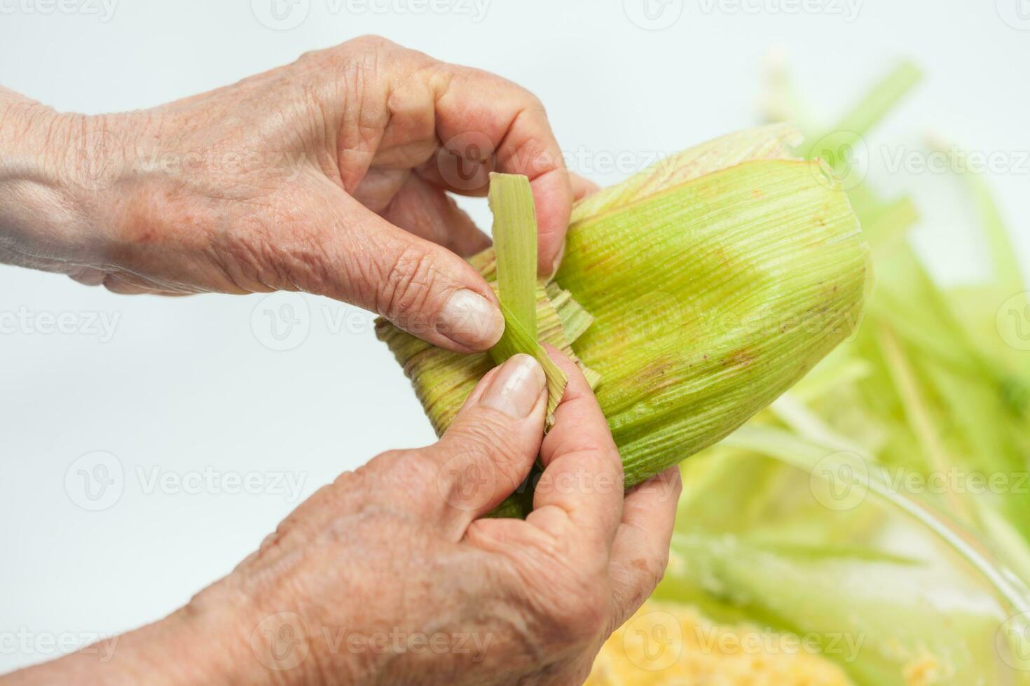 Colombian Sweet Corn Wrap Preparation photo