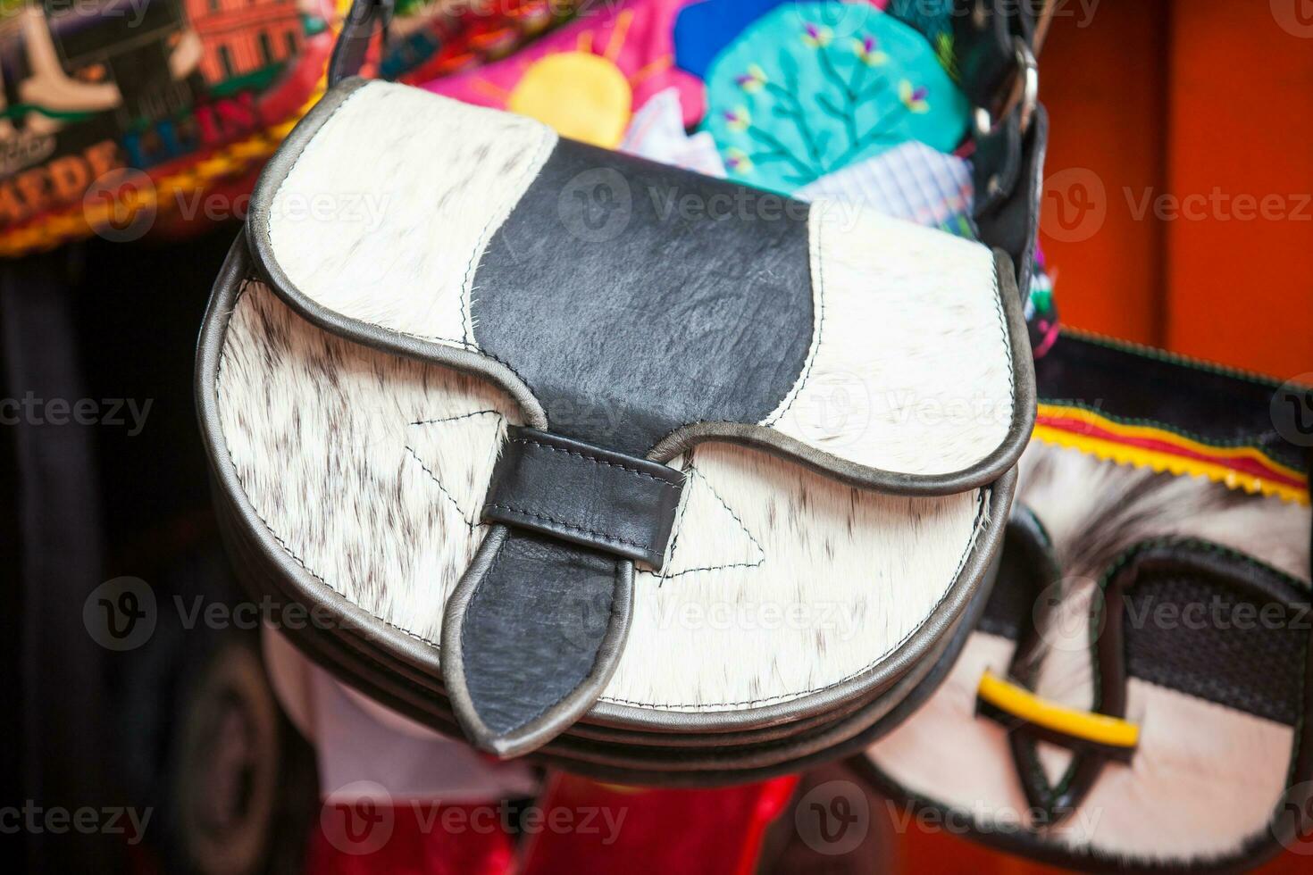Colombian traditional leather satchel from the Antioquia Region called Carriel photo